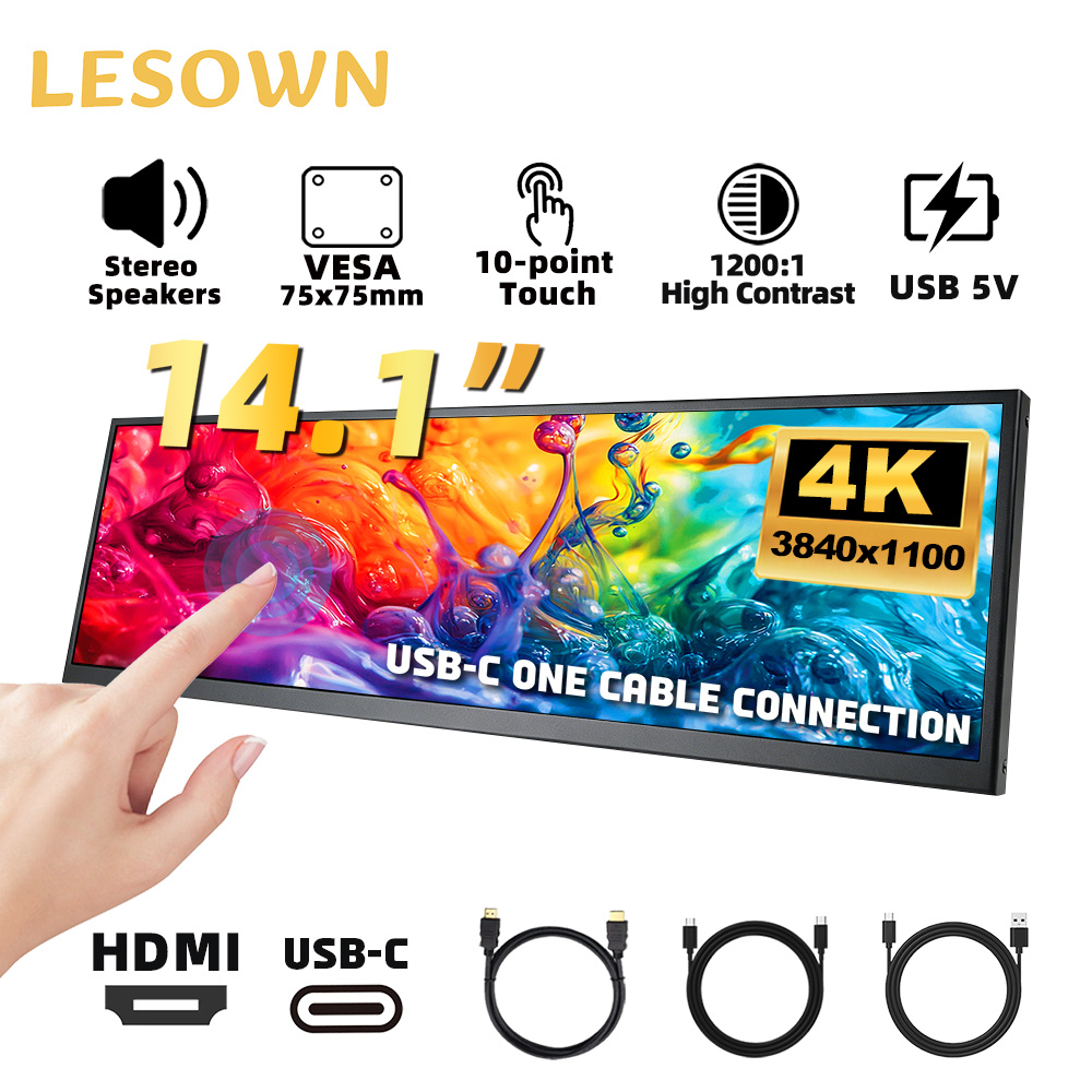 LESOWN Monitor do PC 14,1 cala – Pc Gaming Ultrawide Monitor recenzja i cena