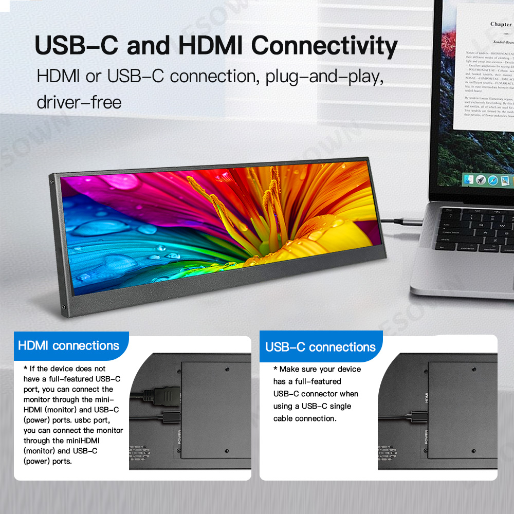 LESOWN Monitor do PC 14,1 cala – Pc Gaming Ultrawide Monitor recenzja i cena